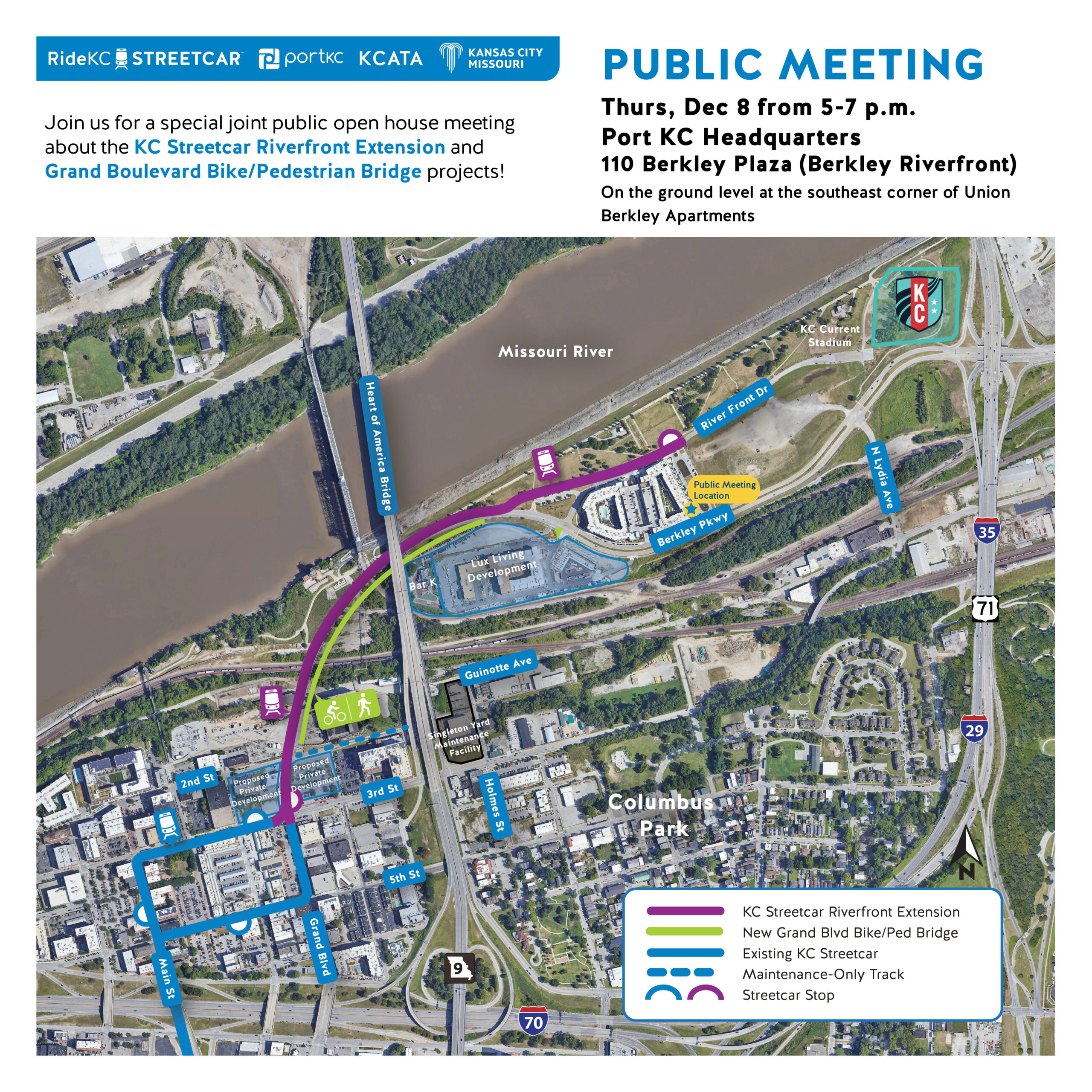 Meeting Notice including map of KC Riverfront